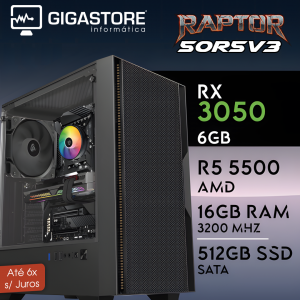 Desktop Gaming RAPTOR-50R5V3 RYZEN 5 5500 RTX 3050 16GB RAM 512GB SSD W11